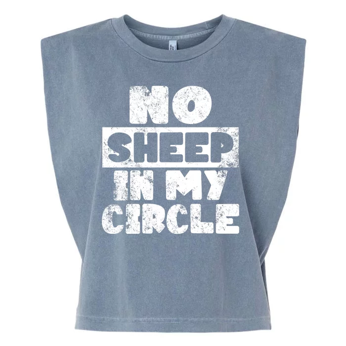 No Sheep In My Circle Distressed Garment-Dyed Women's Muscle Tee