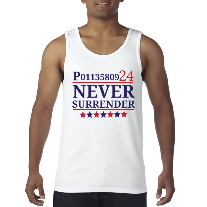 Never Surrender Inmate P01135809 Fulton County Georgia Jail Prisoner Inmate Tank Top