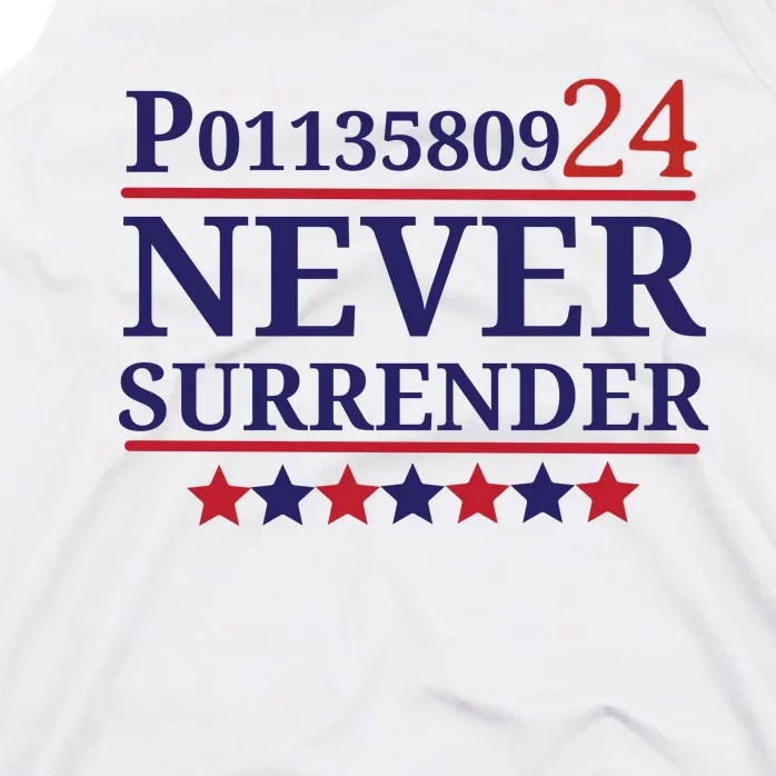 Never Surrender Inmate P01135809 Fulton County Georgia Jail Prisoner Inmate Tank Top