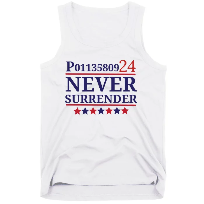 Never Surrender Inmate P01135809 Fulton County Georgia Jail Prisoner Inmate Tank Top