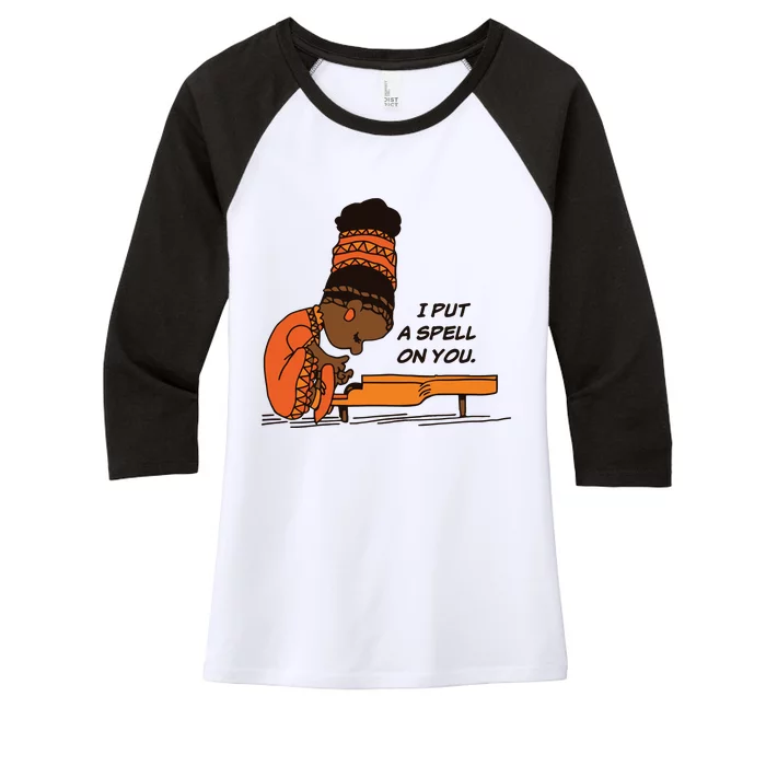 Nina Simone I Put A Spell On You Women's Tri-Blend 3/4-Sleeve Raglan Shirt