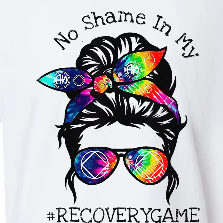 No Shame In My Recovery Game Narcotics Anonymous Messy Bun Sueded Cloud Jersey T-Shirt