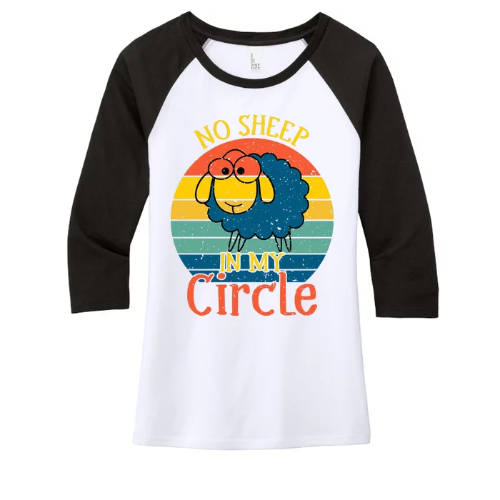 No Sheep In My Circle Women's Tri-Blend 3/4-Sleeve Raglan Shirt