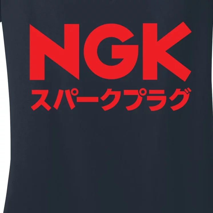 Ngk Sparkplugs Japan Women's V-Neck T-Shirt