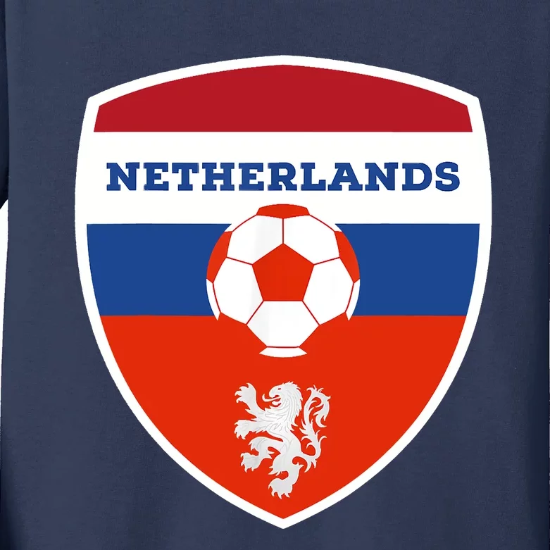 Netherlands Soccer Jersey Gift Netherlands Football Fans Kids Long Sleeve Shirt