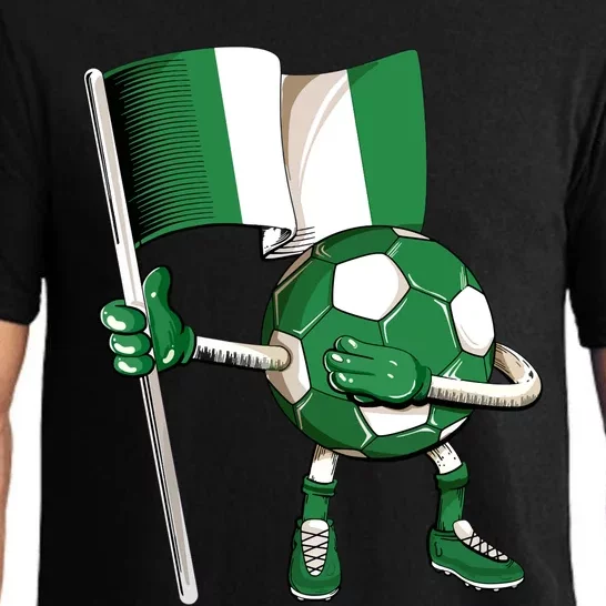 Nigeria Soccer Jersey Nigeria Flag Football Dab Funny Pajama Set