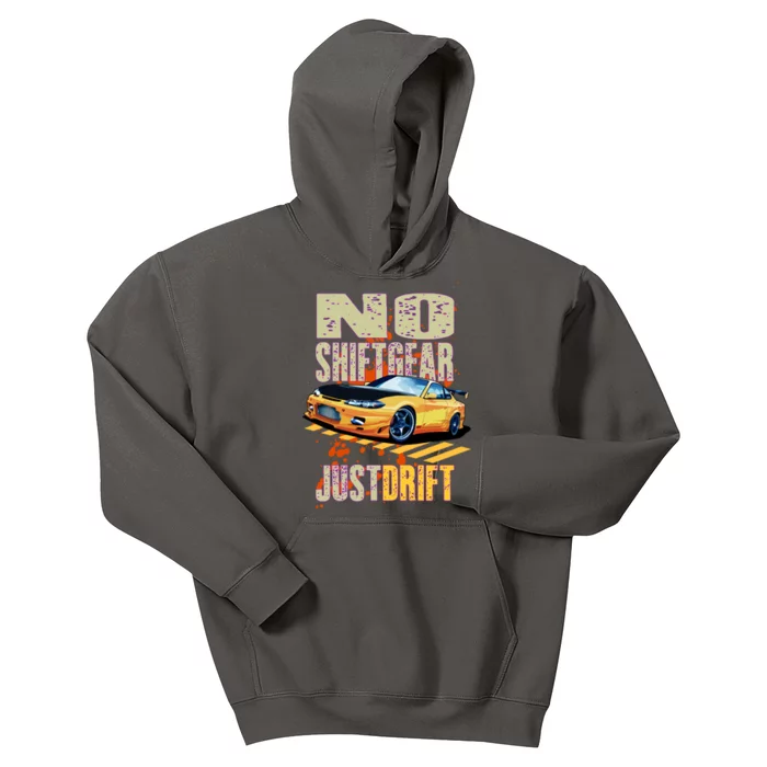 No Shiftgear Just Drift Car Fanatic Kids Hoodie