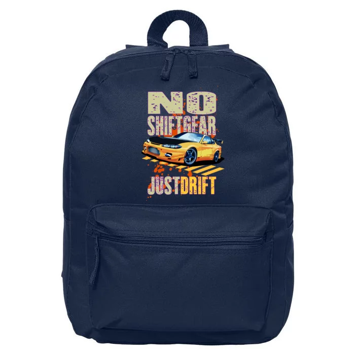 No Shiftgear Just Drift Car Fanatic 16 in Basic Backpack