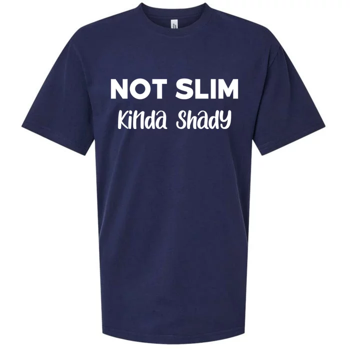 Not Slim Kinda Shady Funny Novelty Graphic Gift Sueded Cloud Jersey T-Shirt