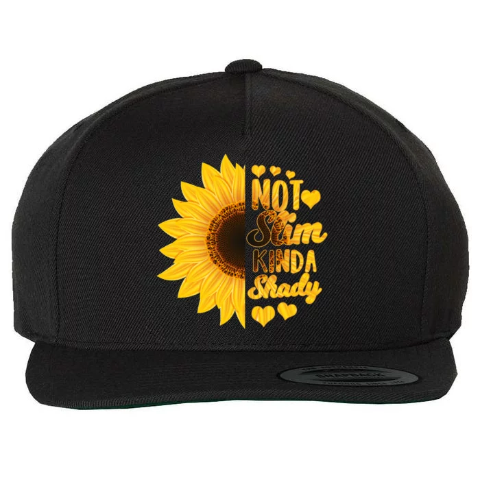 Not Slim Kinda Shady Floral Sunflower Not Slim But Shady Gift Wool Snapback Cap