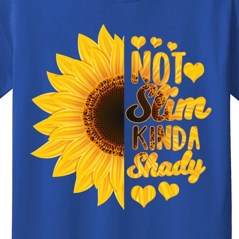 Not Slim Kinda Shady Floral Sunflower Not Slim But Shady Gift Kids T-Shirt