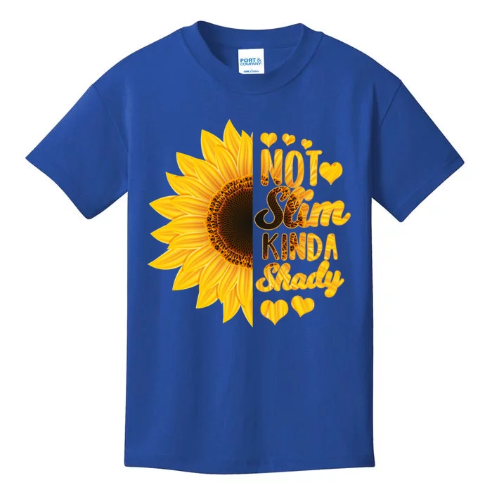 Not Slim Kinda Shady Floral Sunflower Not Slim But Shady Gift Kids T-Shirt