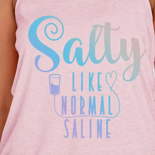 Nurse Salty Like Normal Saline Gift Women's Knotted Racerback Tank