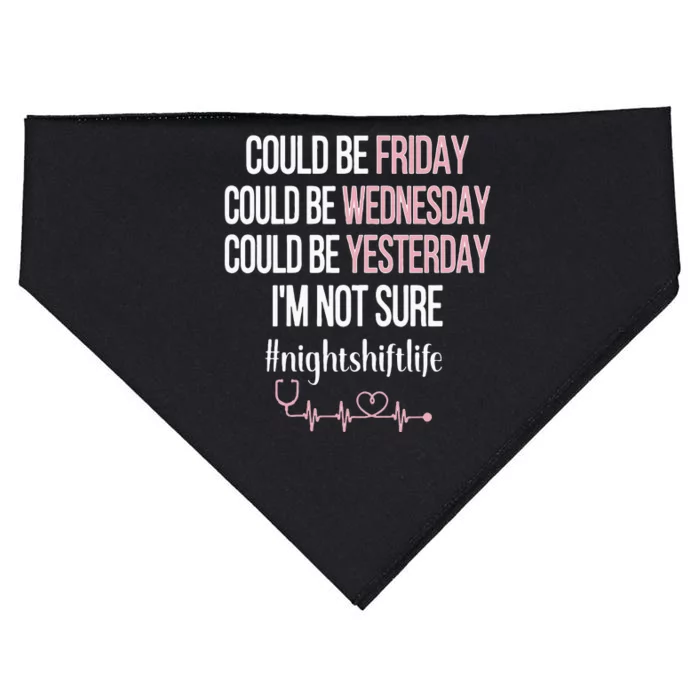 Night Shift Life Nursing Week Funny Night Shift Nurse USA-Made Doggie Bandana