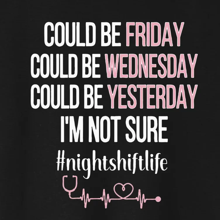 Night Shift Life Nursing Week Funny Night Shift Nurse Women's Crop Top Tee