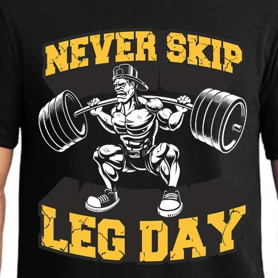 Never Skip Leg Day Funny Workout Gym Bodybuilding Pajama Set