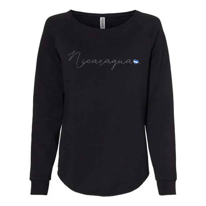 Nicaragua Simple Love Nicaraguan Flag Heart On Nicaragua Womens California Wash Sweatshirt