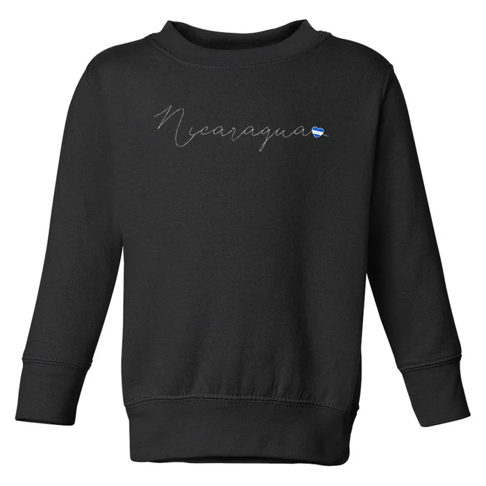 Nicaragua Simple Love Nicaraguan Flag Heart On Nicaragua Toddler Sweatshirt