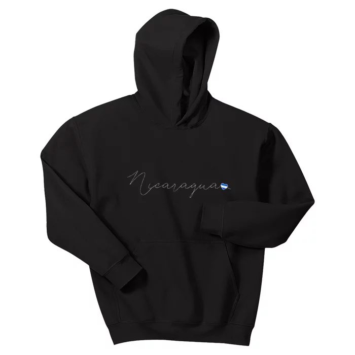 Nicaragua Simple Love Nicaraguan Flag Heart On Nicaragua Kids Hoodie