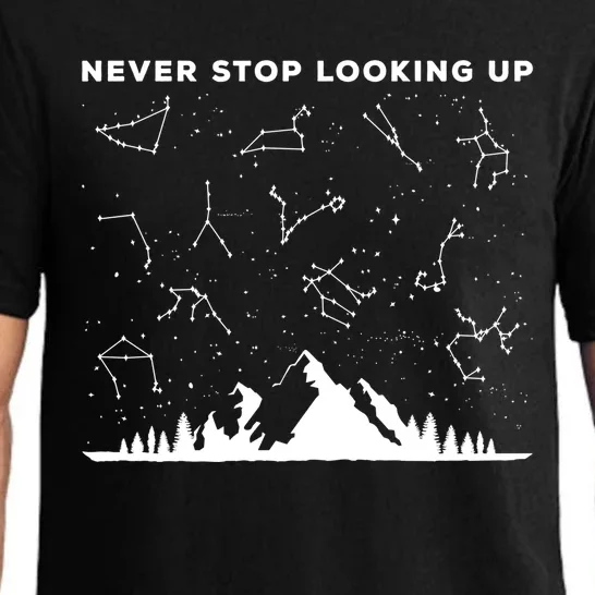 Never Stop Looking Up Stargazing Star Lover Constellation Gift Pajama Set