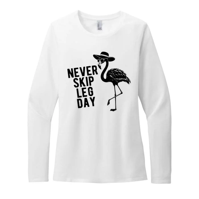 Never Skip Leg Day Flamingo Bird Womens CVC Long Sleeve Shirt