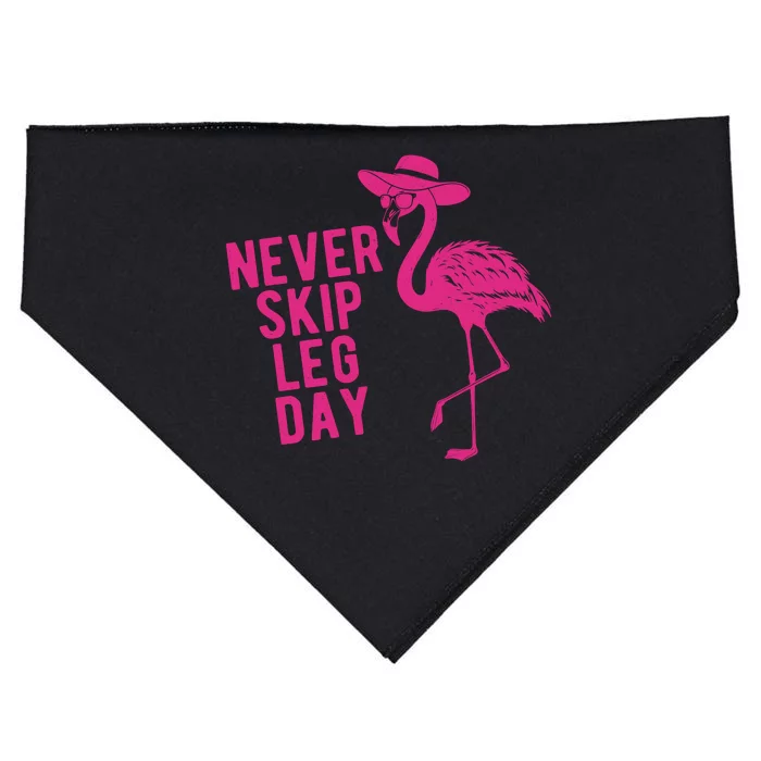 Never Skip Leg Day Flamingo USA-Made Doggie Bandana