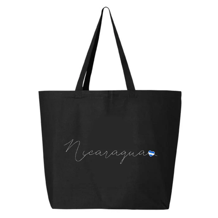 Nicaragua Simple Love Nicaraguan Flag Heart On Nicaragua 25L Jumbo Tote