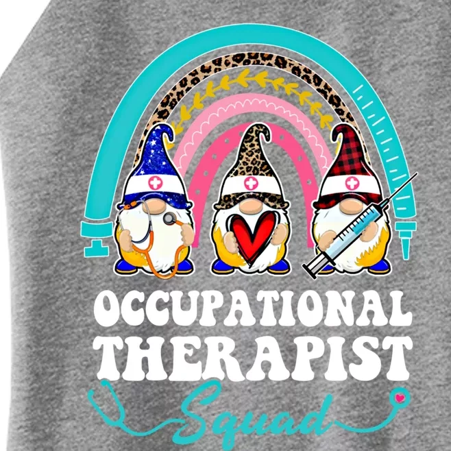 Nurse Squad Leopard Rainbow Gnome Occupational Therapist Meaningful Gift Women’s Perfect Tri Rocker Tank