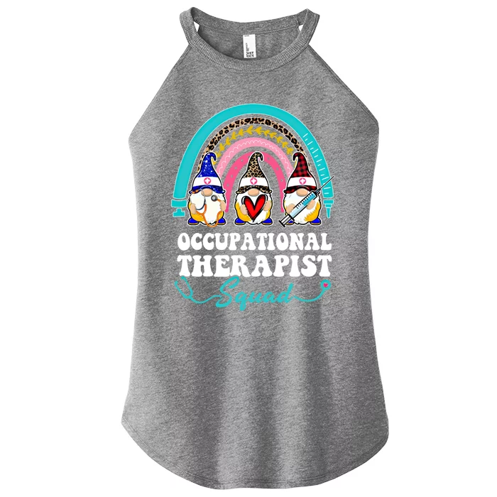 Nurse Squad Leopard Rainbow Gnome Occupational Therapist Meaningful Gift Women’s Perfect Tri Rocker Tank