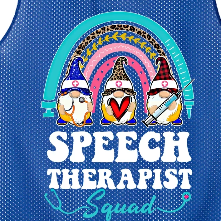 Nurse Squad Leopard Rainbow Gnome Speech Therapist Funny Gift Mesh Reversible Basketball Jersey Tank