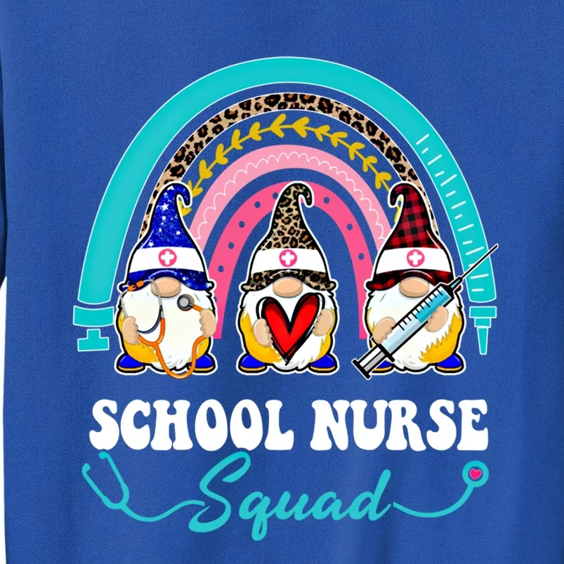 Nurse Squad Leopard Rainbow Gnome School Nurse Gift Tall Sweatshirt