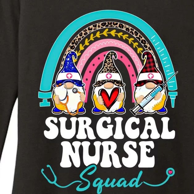 Nurse Squad Leopard Rainbow Gnome Surgical Nurse Gift Womens CVC Long Sleeve Shirt