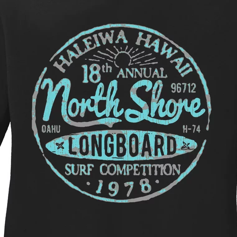 North Shore Long Board Surf Ladies Long Sleeve Shirt