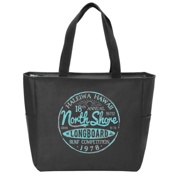 North Shore Long Board Surf Zip Tote Bag