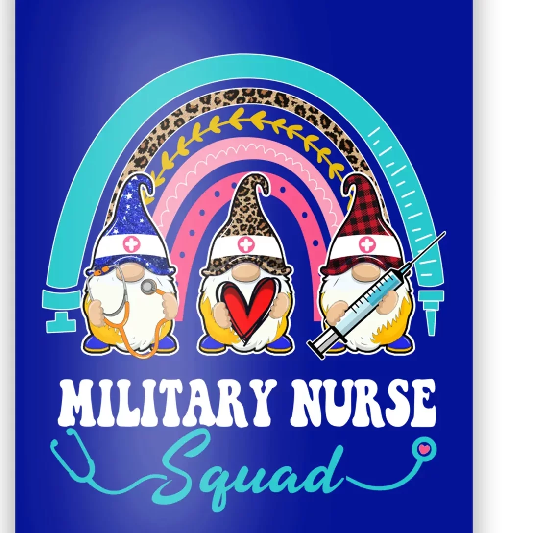 Nurse Squad Leopard Rainbow Gnome Military Nurse Gift Poster