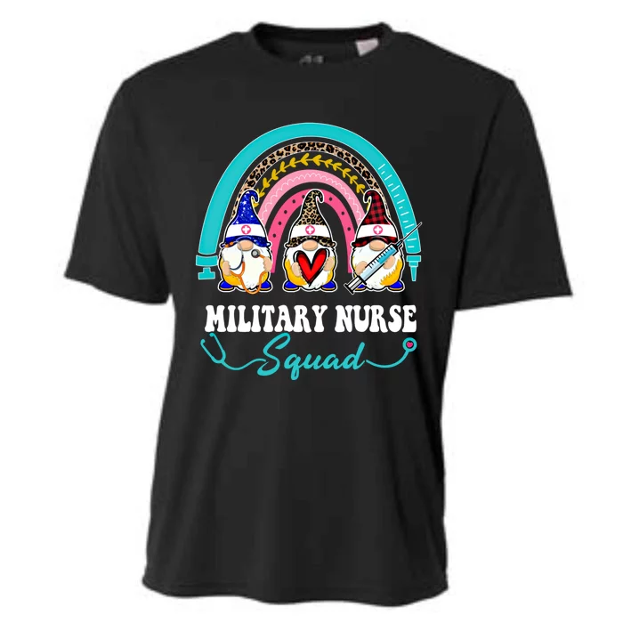 Nurse Squad Leopard Rainbow Gnome Military Nurse Cool Gift Cooling Performance Crew T-Shirt