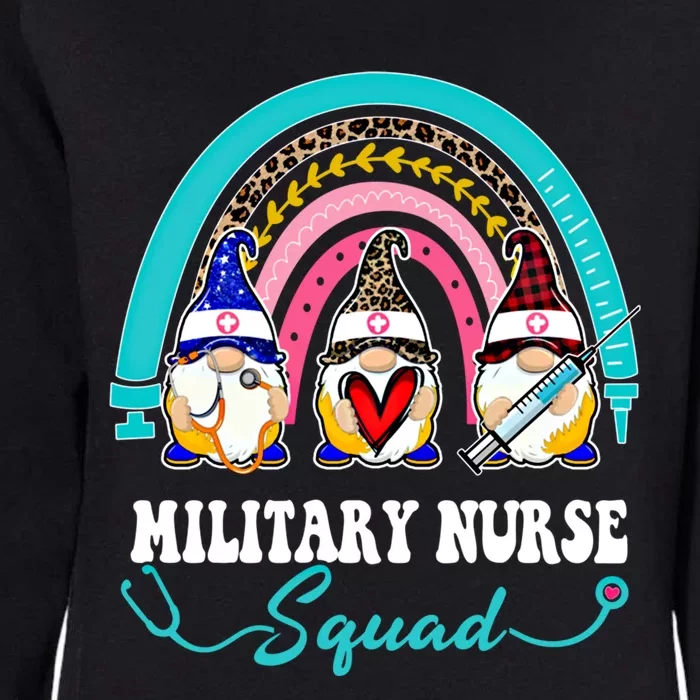 Nurse Squad Leopard Rainbow Gnome Military Nurse Cool Gift Womens California Wash Sweatshirt