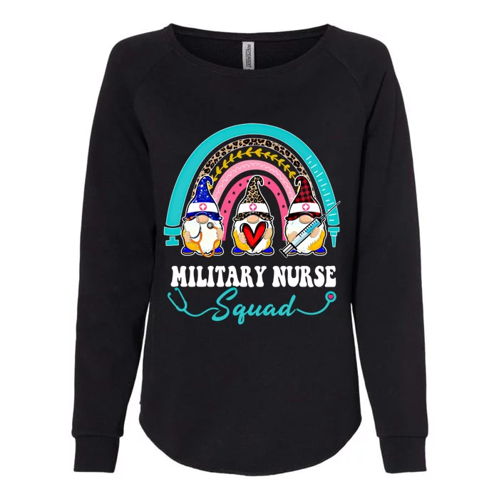 Nurse Squad Leopard Rainbow Gnome Military Nurse Cool Gift Womens California Wash Sweatshirt