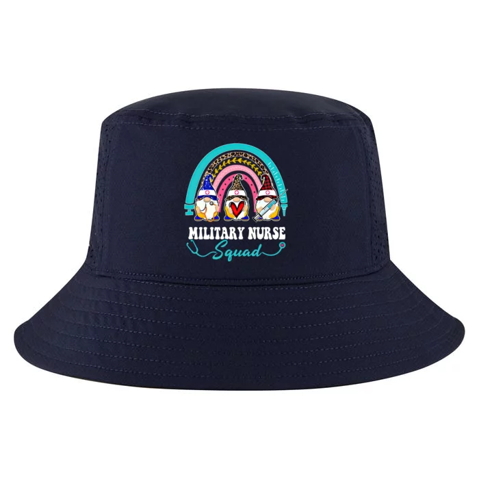 Nurse Squad Leopard Rainbow Gnome Military Nurse Cool Gift Cool Comfort Performance Bucket Hat