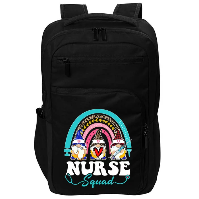 Nurse Squad Leopard Rainbow Gnome Nurse Meaningful Gift Impact Tech Backpack