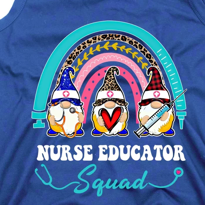 Nurse Squad Leopard Rainbow Gnome Nurse Educator Gift Tank Top