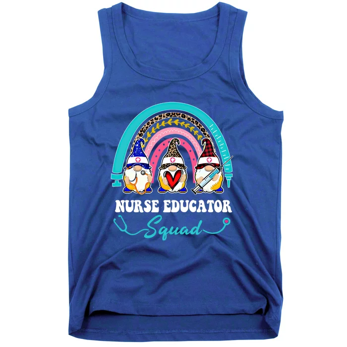 Nurse Squad Leopard Rainbow Gnome Nurse Educator Gift Tank Top