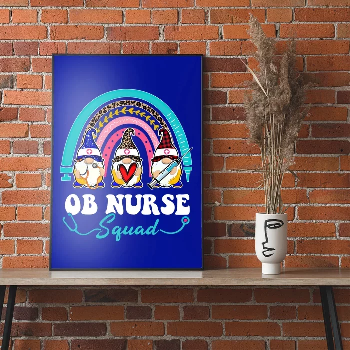 Nurse Squad Leopard Rainbow Gnome Ob Nurse Gift Poster