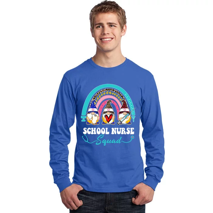 Nurse Squad Leopard Rainbow Gnome School Nurse Meaningful Gift Tall Long Sleeve T-Shirt