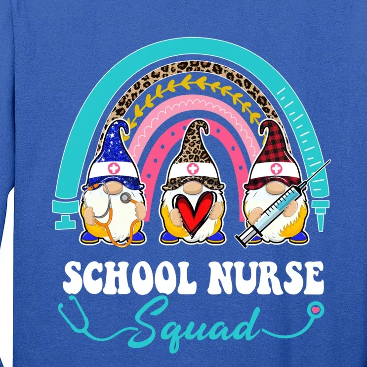 Nurse Squad Leopard Rainbow Gnome School Nurse Meaningful Gift Tall Long Sleeve T-Shirt