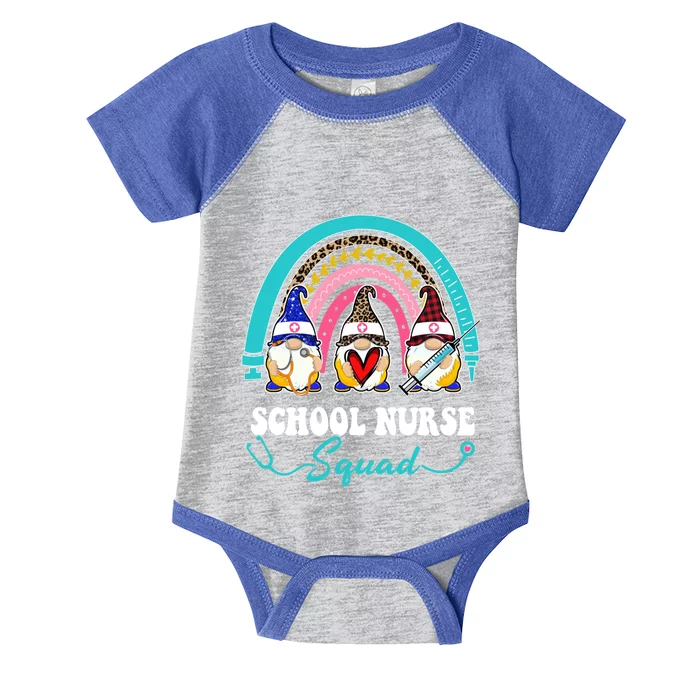 Nurse Squad Leopard Rainbow Gnome School Nurse Meaningful Gift Infant Baby Jersey Bodysuit