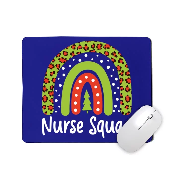 Nurse Squad Leopard Rainbow Christmas Nurses Pajamas Gift Mousepad