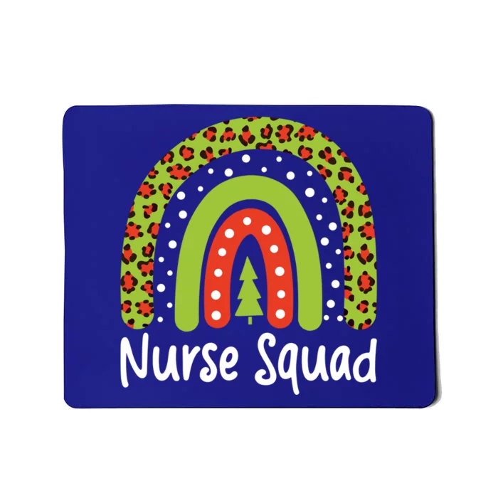 Nurse Squad Leopard Rainbow Christmas Nurses Pajamas Gift Mousepad