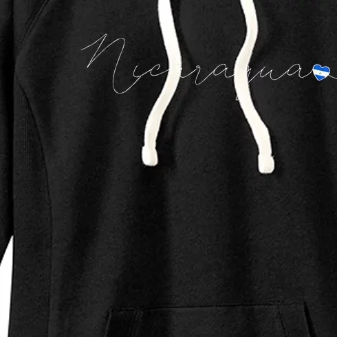 Nicaragua Simple Love Nicaraguan Flag Heart On Nicaragua Women's Fleece Hoodie