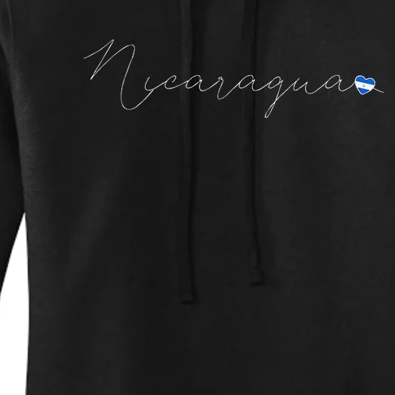 Nicaragua Simple Love Nicaraguan Flag Heart On Nicaragua Women's Pullover Hoodie